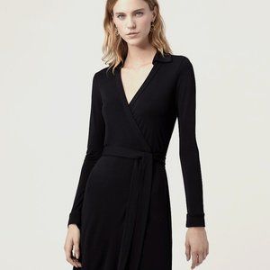 Classic Black Diane von Furstenberg Wrap Dress - size 14